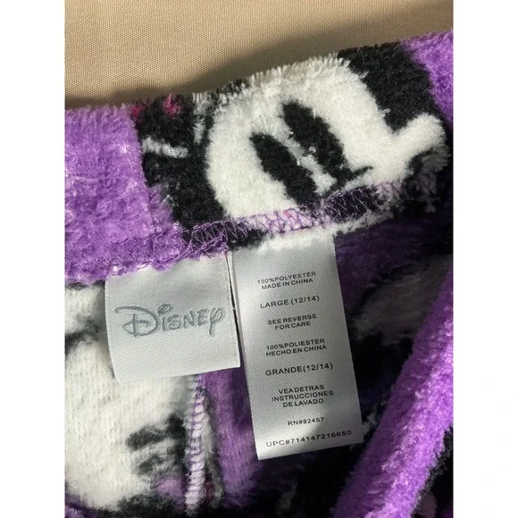 Disney Minnie Mouse Pajama Pants Womens Large Purple Fleece Polka Dot LZ4410DBA - Picture 5 of 8